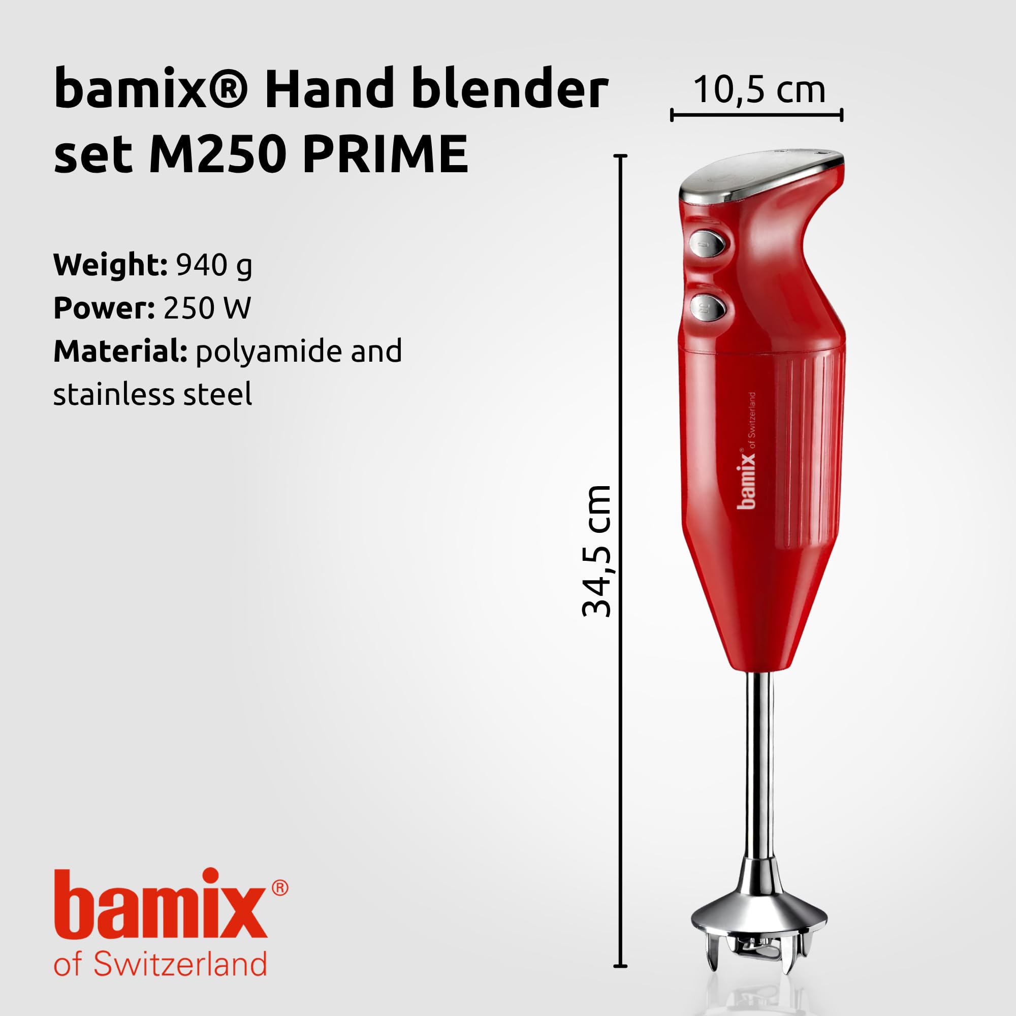 bamix M250 PRIME Hand Blender Set with Multi-Blade, Mixer